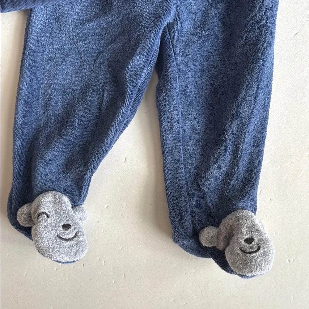 Carter’s Striped 2 Piece Top and Bottom Matching Set W Bear Face Footies 3 Mo - Picture 2 of 8